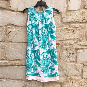 H & M sleeveless leaf print dress 2 casual career cruise party event wed…